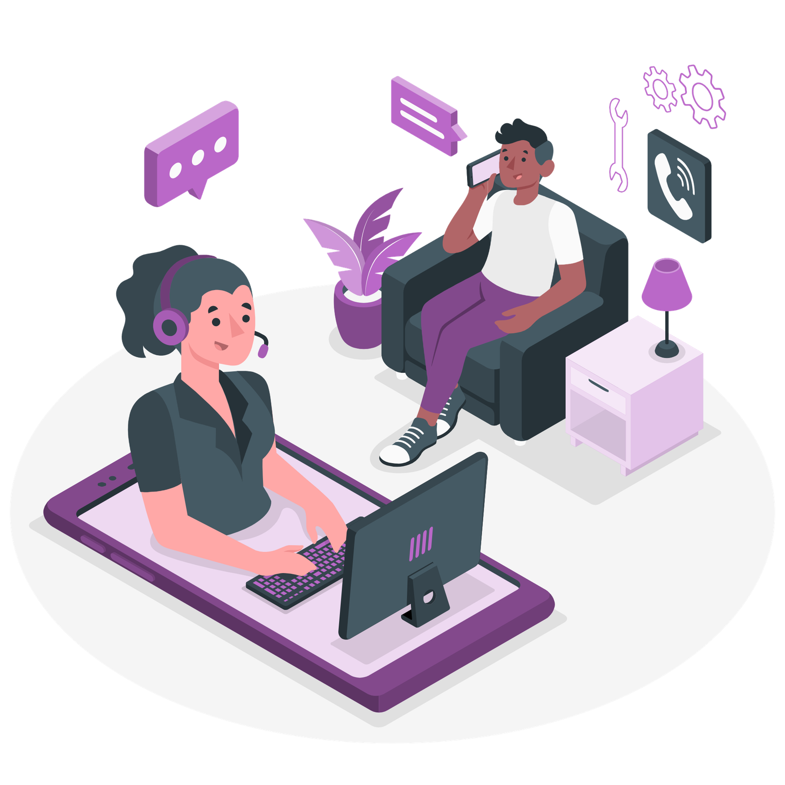 Post Sign Up Referral Calls Illustration